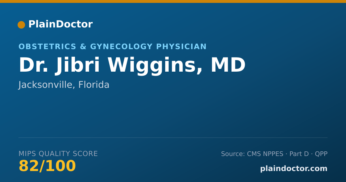 Shareable card for Jibri Wiggins, MD - Obstetrics & Gynecology Physician, Jacksonville, FL