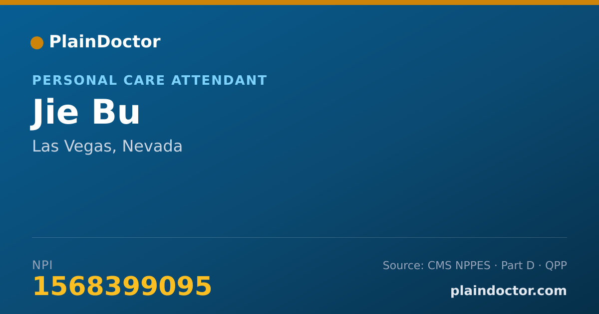 Shareable card for Jie Bu - Personal Care Attendant, Las Vegas, NV