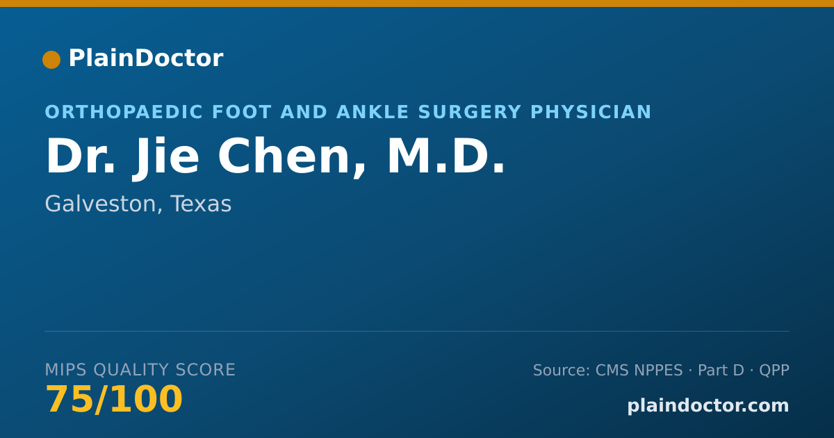 Shareable card for Jie Chen, M.D. - Orthopaedic Surgery Physician, Galveston, TX