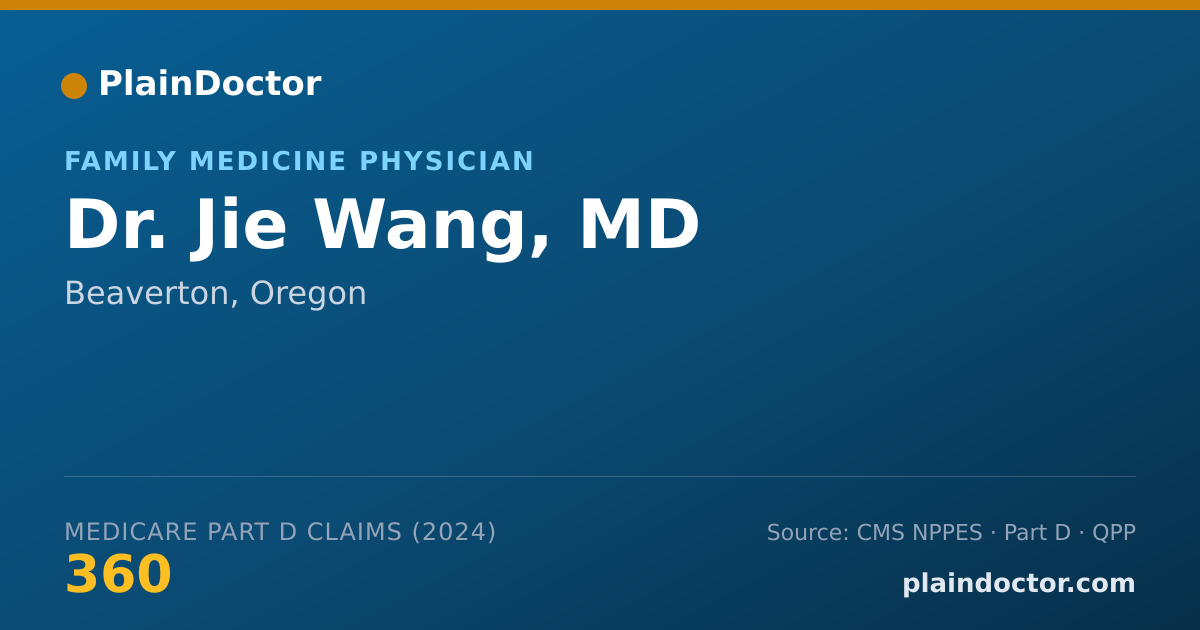 Shareable card for Jie Wang, MD - Family Medicine Physician, Beaverton, OR