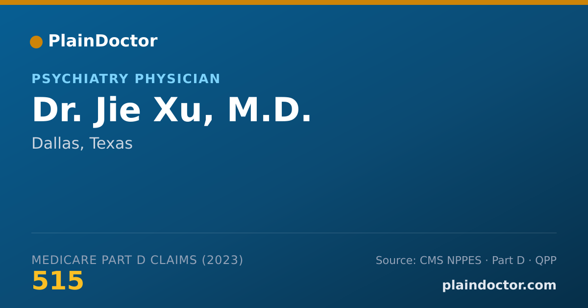 Shareable card for Jie Xu, M.D. - Psychiatry Physician, Dallas, TX