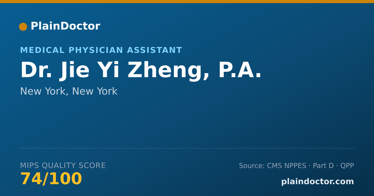 Shareable card for Jie Yi Zheng, P.A. - Medical Physician Assistant, New York, NY