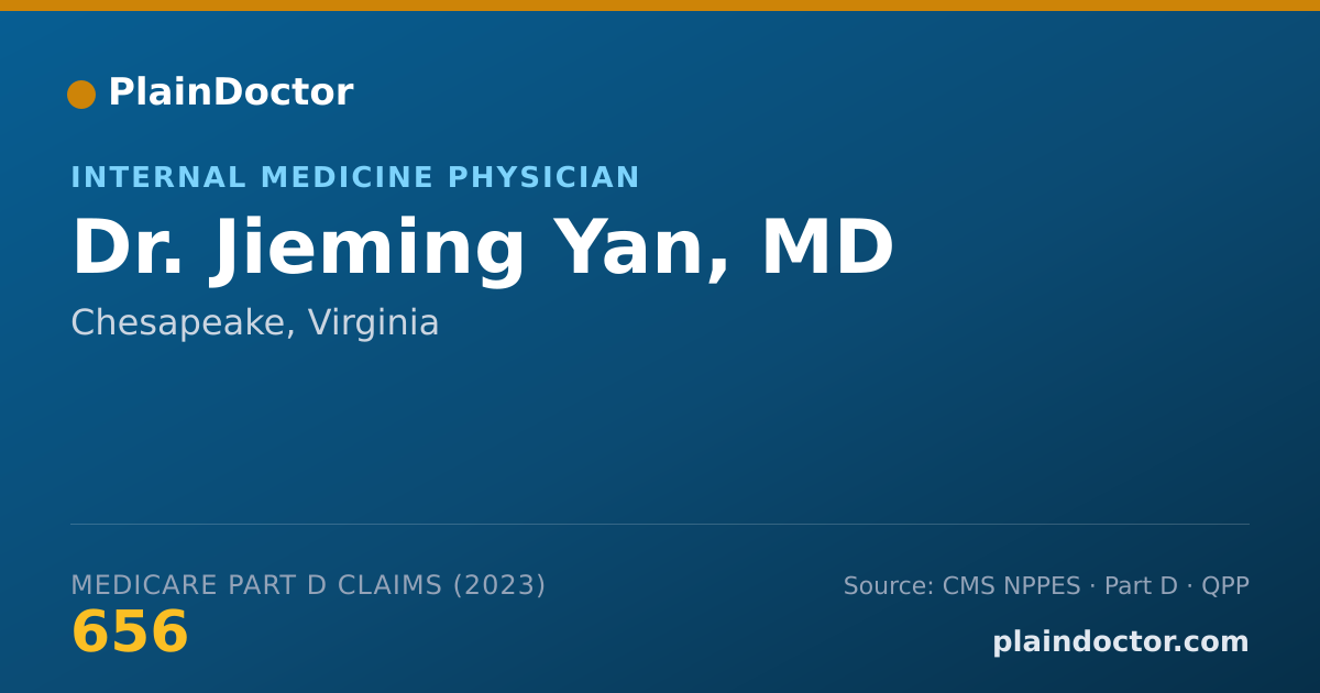 Shareable card for Jieming Yan, MD - Internal Medicine Physician, Chesapeake, VA