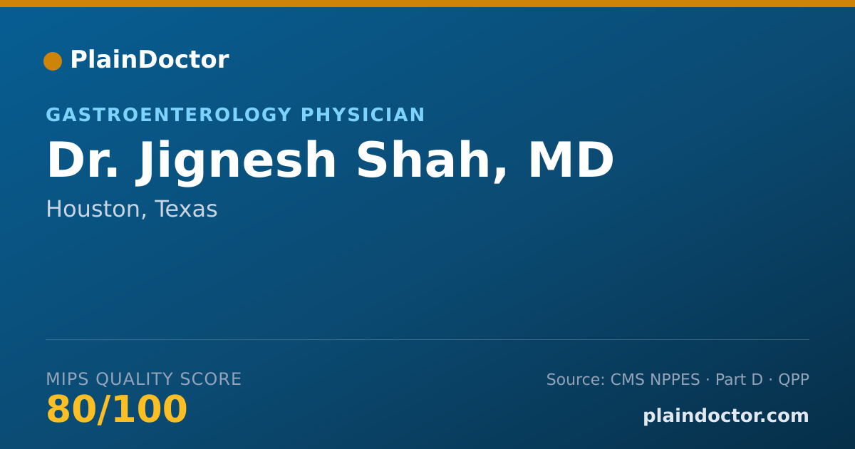 Shareable card for Jignesh Shah, MD - Internal Medicine Physician, Houston, TX