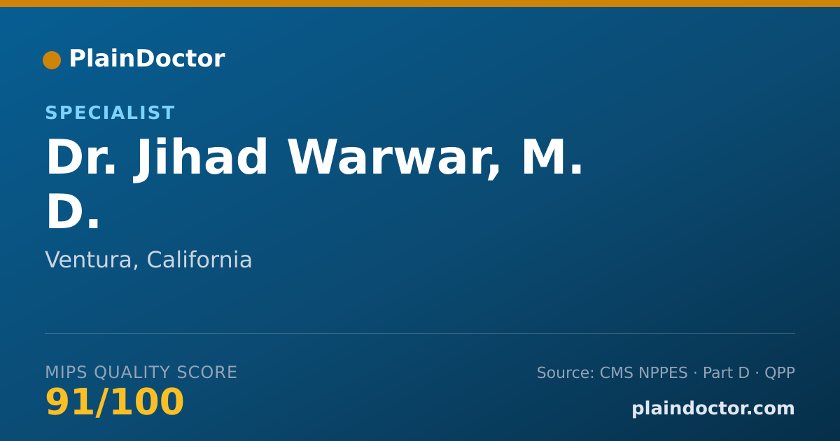 Shareable card for Jihad Warwar, M. D. - Specialist, Ventura, CA