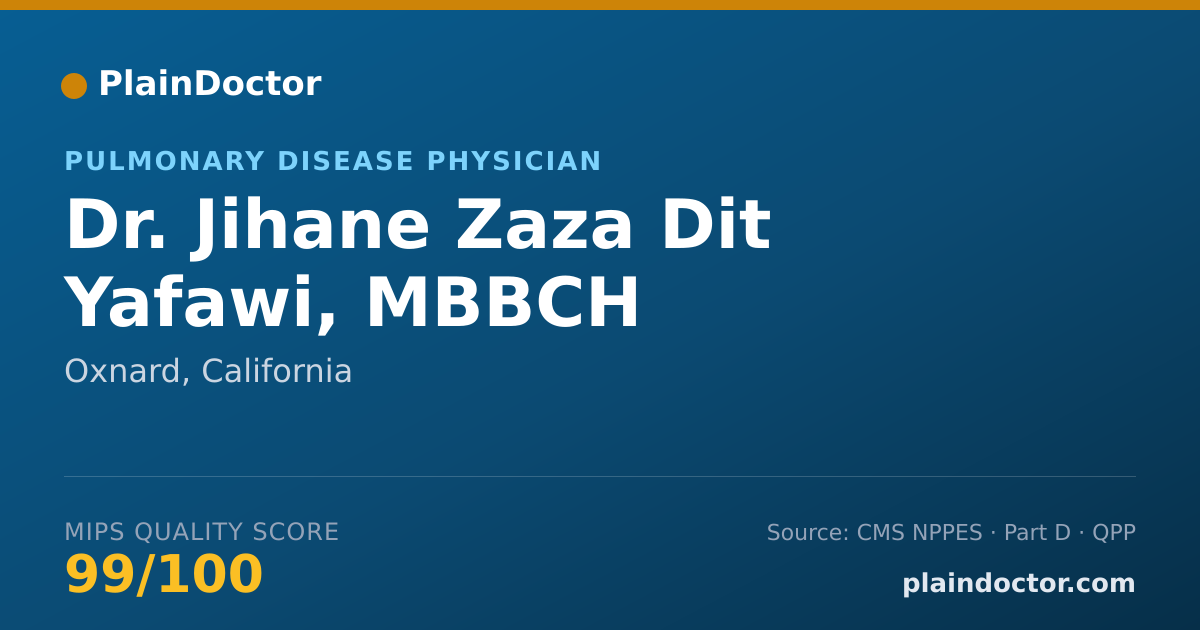 Shareable card for Jihane Zaza Dit Yafawi, MBBCH - Pulmonary Disease Physician, Oxnard, CA