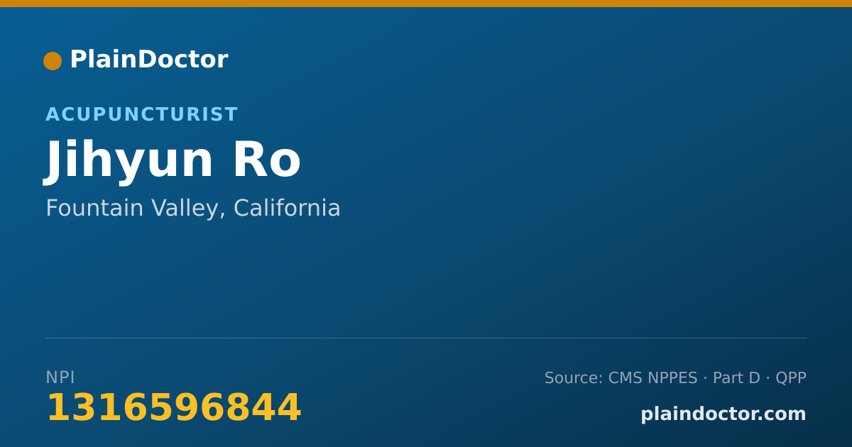 Shareable card for Jihyun Ro - Acupuncturist, Fountain Valley, CA