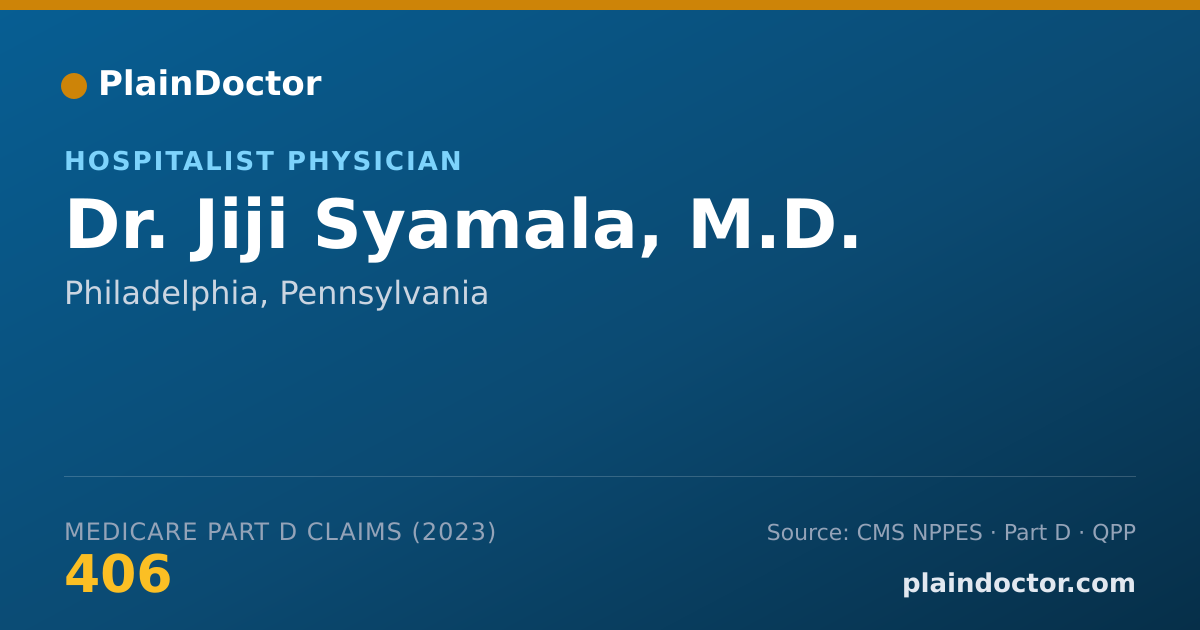 Shareable card for Jiji Syamala, M.D. - Hospitalist Physician, Philadelphia, PA
