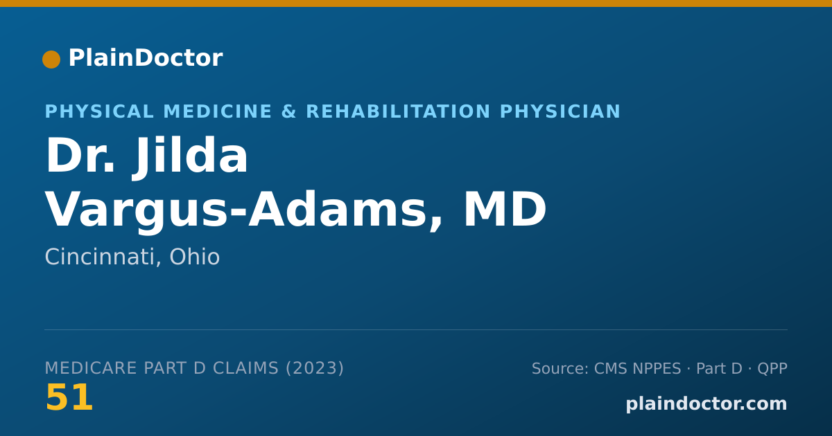 Shareable card for Jilda Vargus-Adams, MD - Physical Medicine & Rehabilitation Physician, Cincinnati, OH