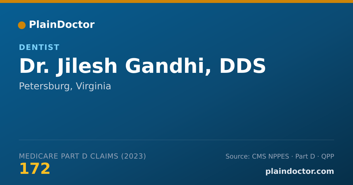 Shareable card for Jilesh Gandhi, DDS - Dentist, Petersburg, VA