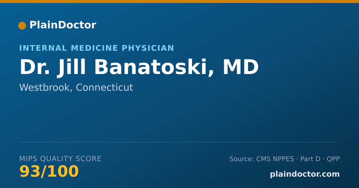 Shareable card for Jill Banatoski, MD - Internal Medicine Physician, Westbrook, CT