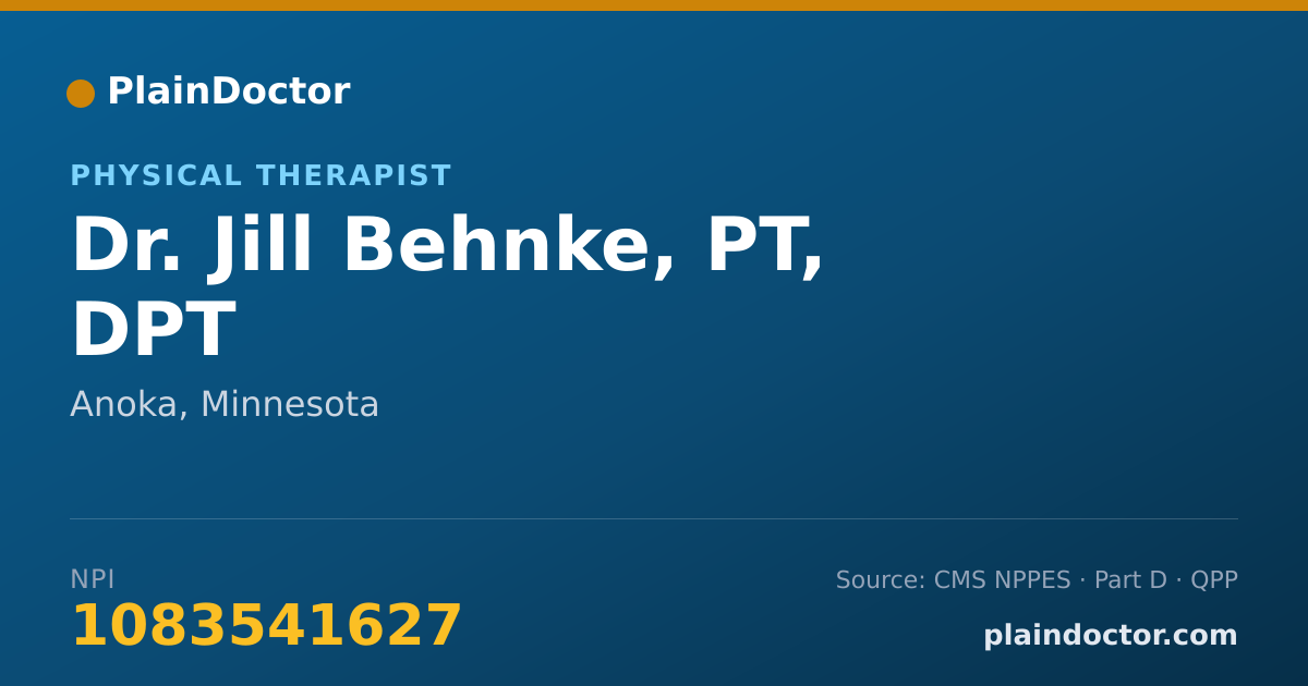 Shareable card for Jill Behnke, PT, DPT - Physical Therapist, Anoka, MN