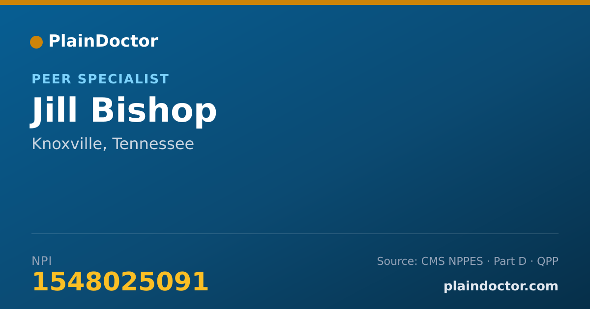 Shareable card for Jill Bishop - Peer Specialist, Knoxville, TN