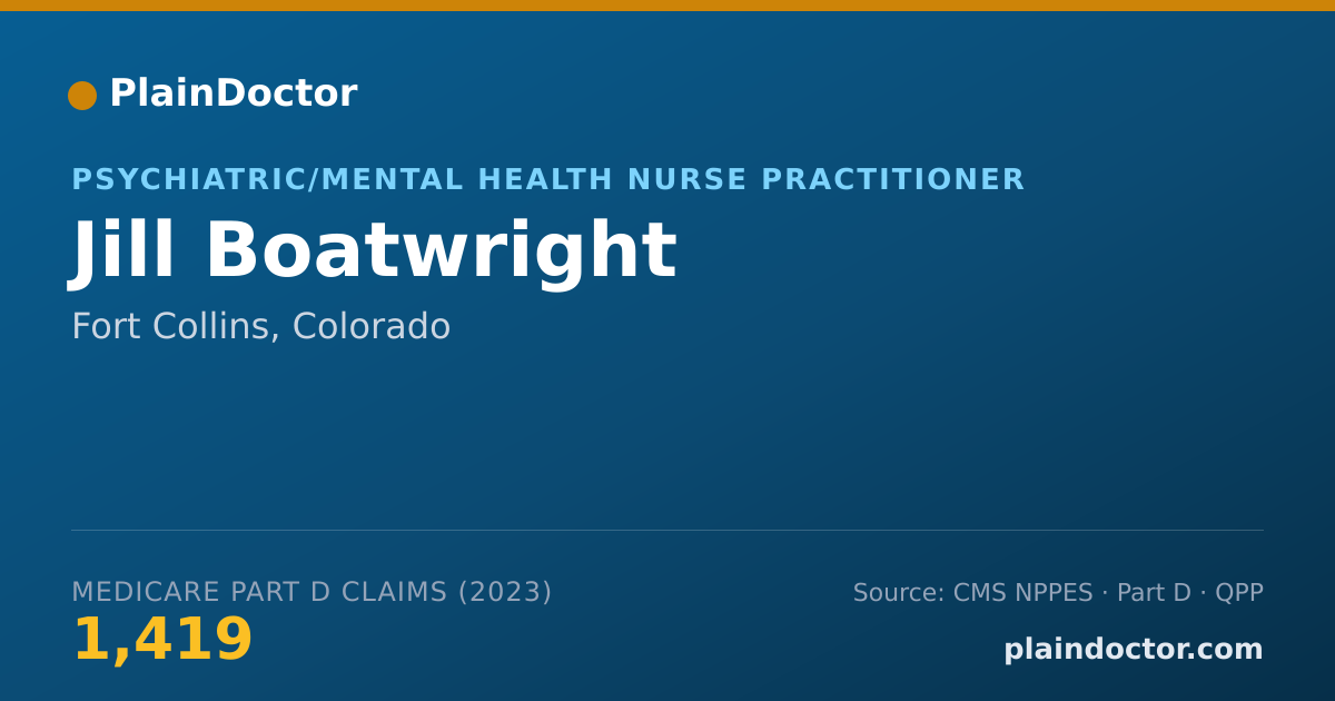 Shareable card for Jill Boatwright - Psychiatric/Mental Health Nurse Practitioner, Fort Collins, CO