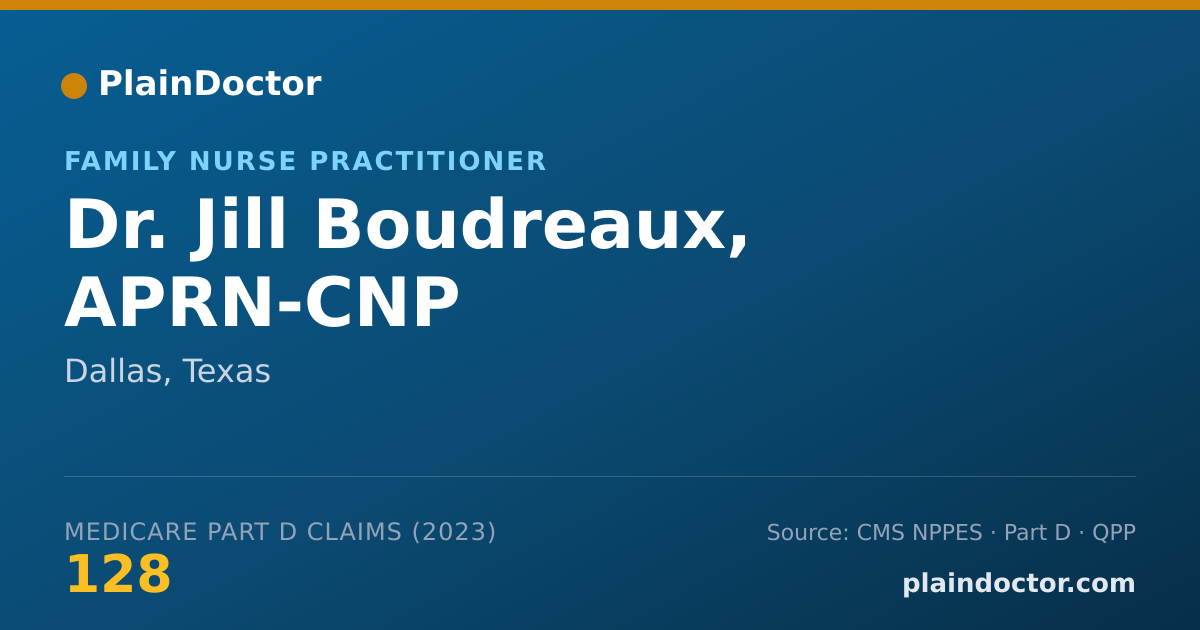 Shareable card for Jill Boudreaux, APRN-CNP - Family Nurse Practitioner, Dallas, TX