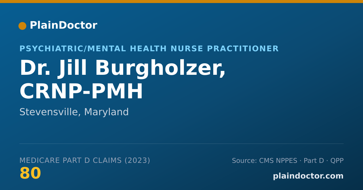 Shareable card for Jill Burgholzer, CRNP-PMH - Psychiatric/Mental Health Nurse Practitioner, Stevensville, MD