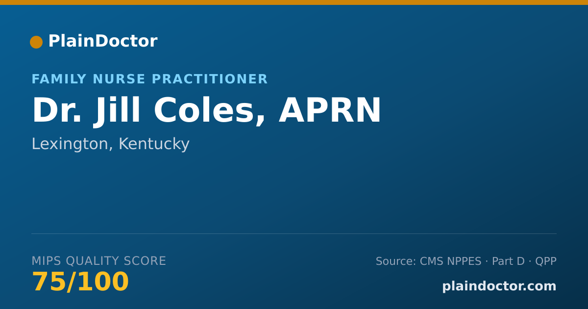 Shareable card for Jill Coles, APRN - Family Nurse Practitioner, Lexington, KY