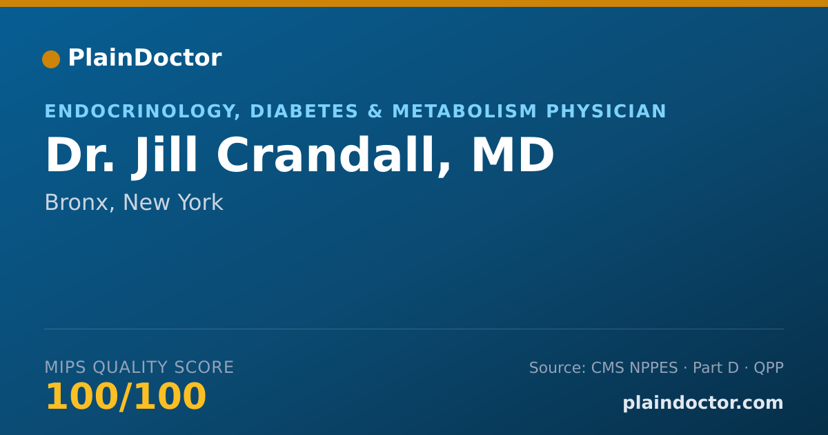 Shareable card for Jill Crandall, MD - Endocrinology, Diabetes & Metabolism Physician, Bronx, NY