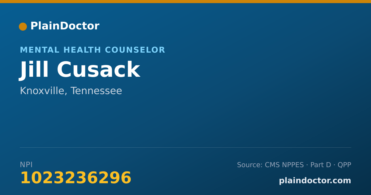 Shareable card for Jill Cusack - Mental Health Counselor, Knoxville, TN