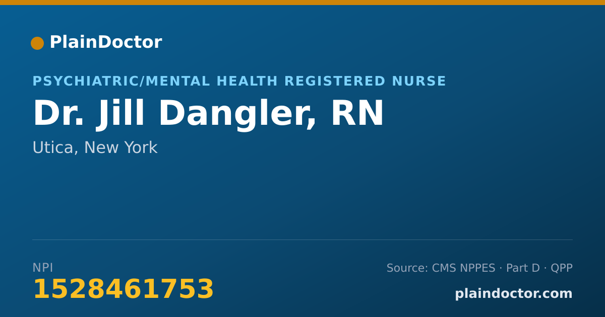 Shareable card for Jill Dangler, RN - Psychiatric/Mental Health Registered Nurse, Utica, NY