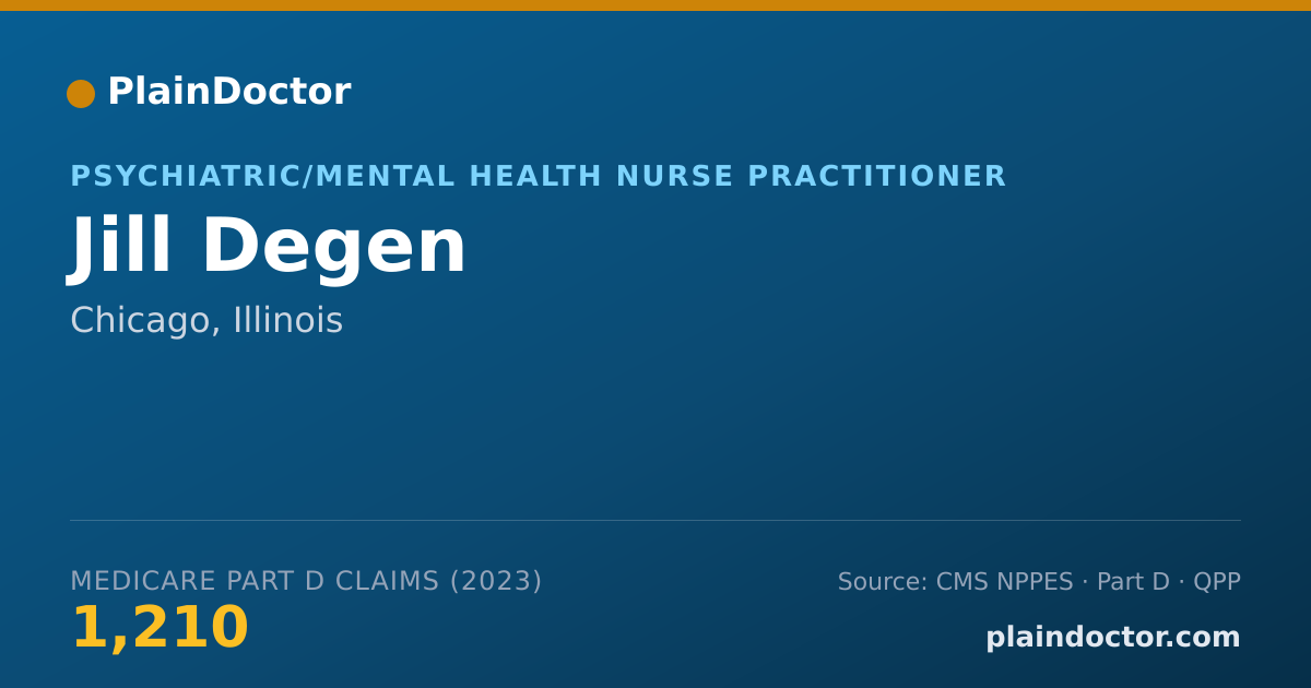 Shareable card for Jill Degen - Psychiatric/Mental Health Nurse Practitioner, Chicago, IL