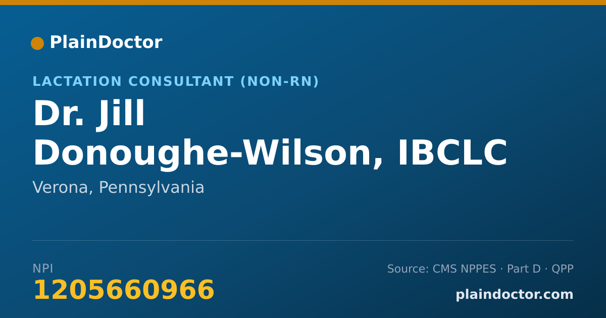 Shareable card for Jill Donoughe-Wilson, IBCLC - Lactation Consultant (Non-RN), Verona, PA