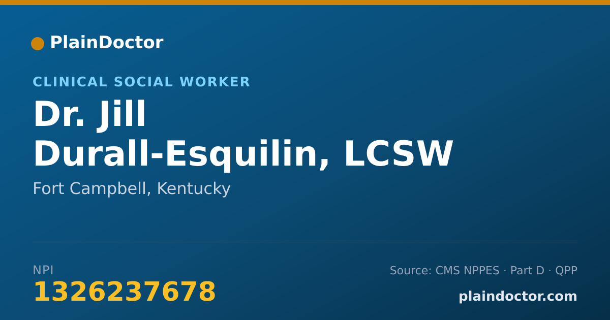 Shareable card for Jill Durall-Esquilin, LCSW - Clinical Social Worker, Fort Campbell, KY