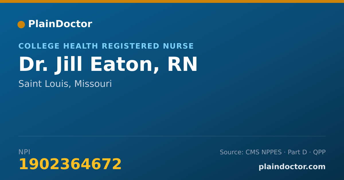 Shareable card for Jill Eaton, RN - College Health Registered Nurse, Saint Louis, MO
