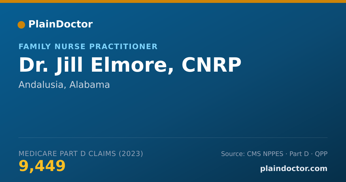 Shareable card for Jill Elmore, CNRP - Family Nurse Practitioner, Andalusia, AL