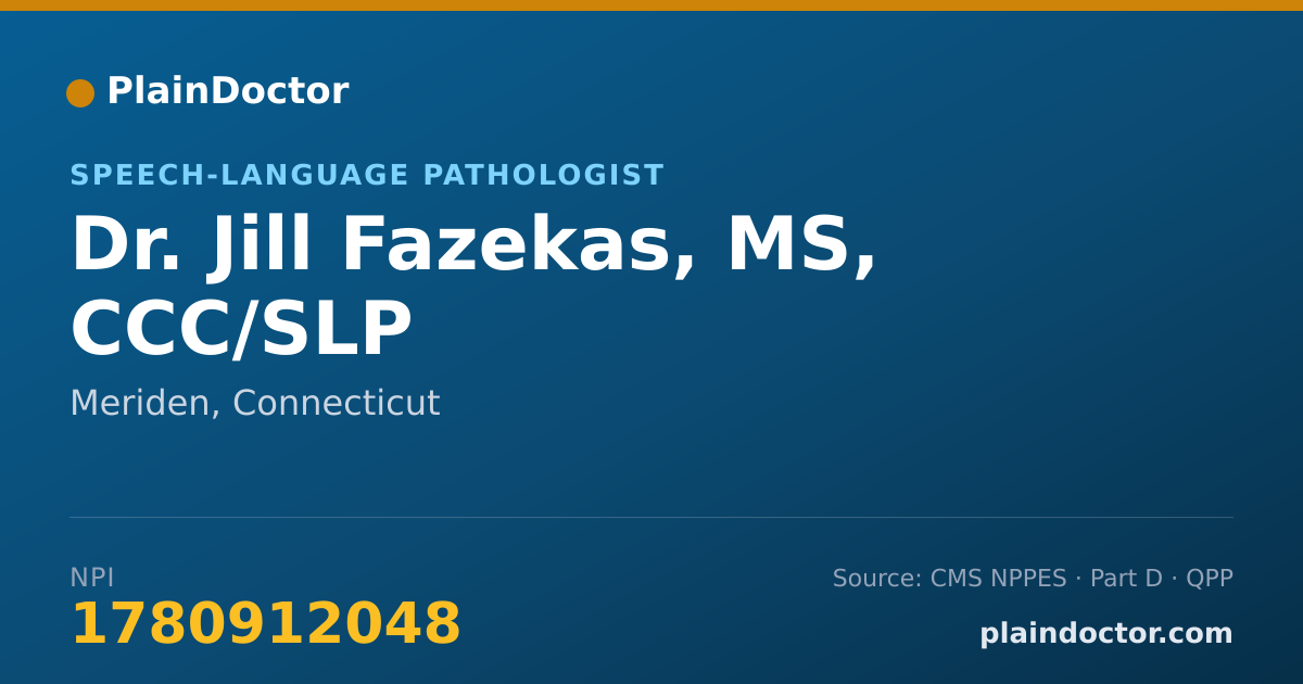 Shareable card for Jill Fazekas, MS, CCC/SLP - Speech-Language Pathologist, Meriden, CT