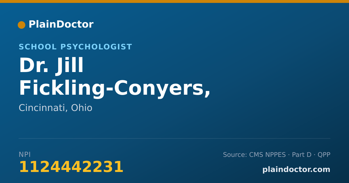 Shareable card for Jill Fickling-Conyers, M.A., M.S. - School Psychologist, Cincinnati, OH