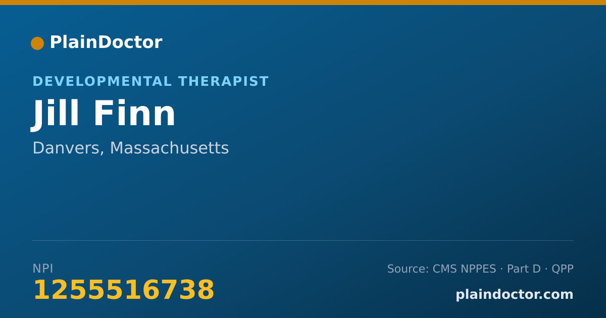 Shareable card for Jill Finn - Developmental Therapist, Danvers, MA