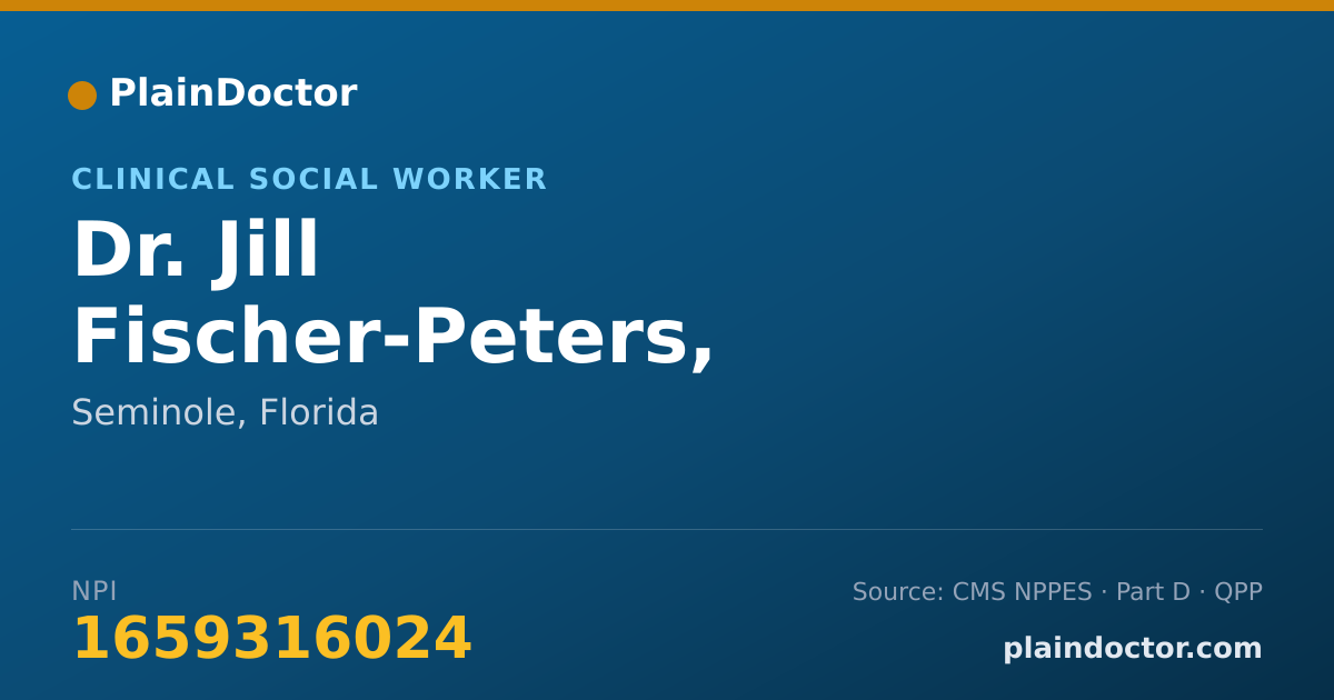 Shareable card for Jill Fischer-Peters, L.C.S.W. - Clinical Social Worker, Seminole, FL