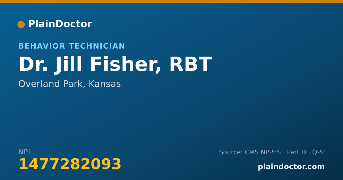 Shareable card for Jill Fisher, RBT - Behavior Technician, Overland Park, KS