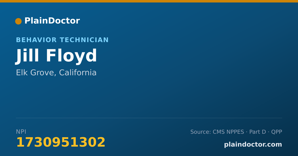 Shareable card for Jill Floyd - Behavior Technician, Elk Grove, CA