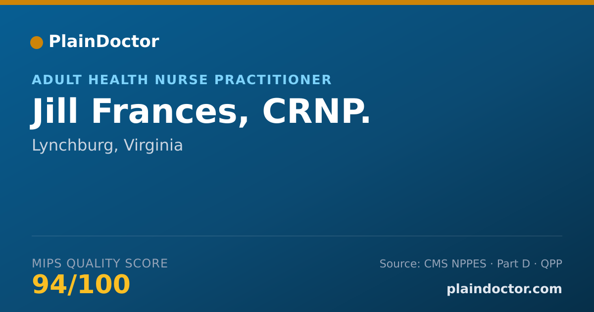 Shareable card for Jill Frances, CRNP. - Specialist, Lynchburg, VA