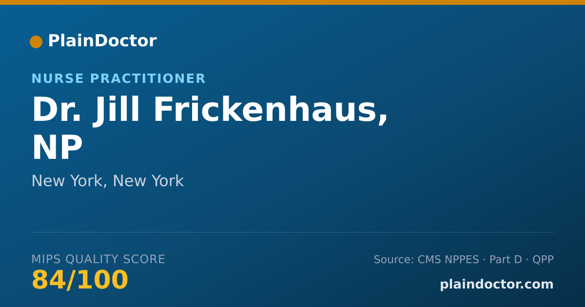Shareable card for Jill Frickenhaus, NP - Nurse Practitioner, New York, NY