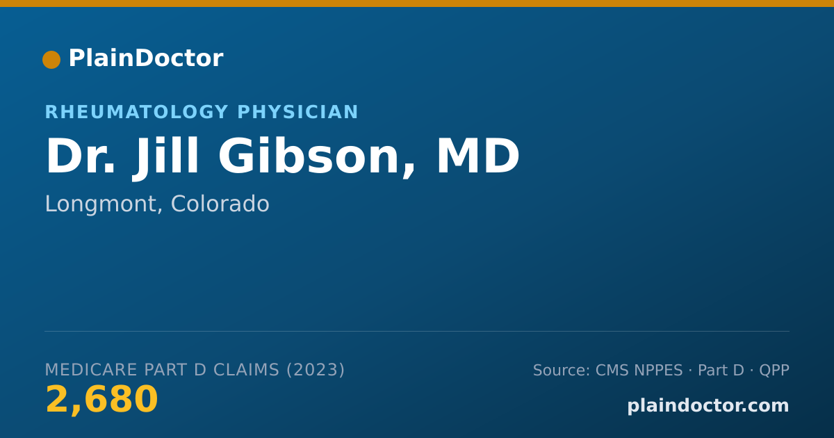 Shareable card for Jill Gibson, MD - Rheumatology Physician, Longmont, CO