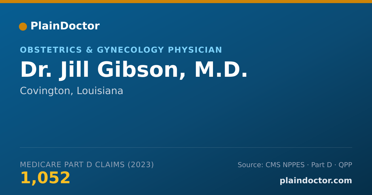 Shareable card for Jill Gibson, M.D. - Obstetrics & Gynecology Physician, Covington, LA