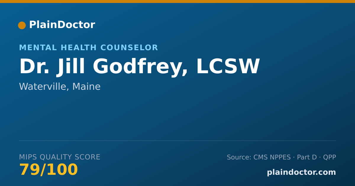 Shareable card for Jill Godfrey, LCSW - Mental Health Counselor, Waterville, ME