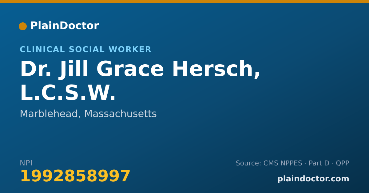 Shareable card for Jill Grace Hersch, L.C.S.W. - Clinical Social Worker, Marblehead, MA