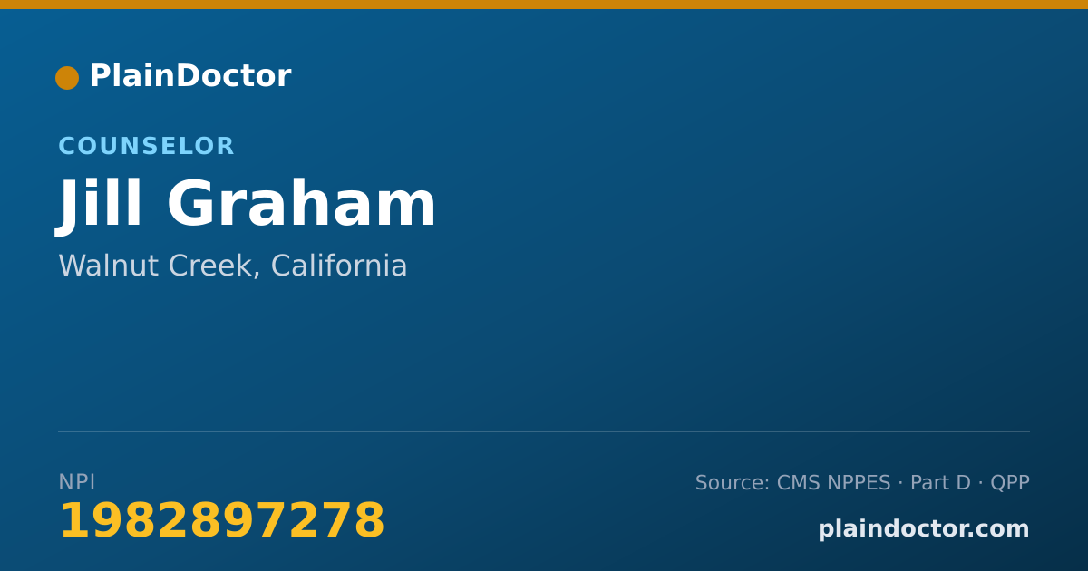 Shareable card for Jill Graham - Counselor, Walnut Creek, CA