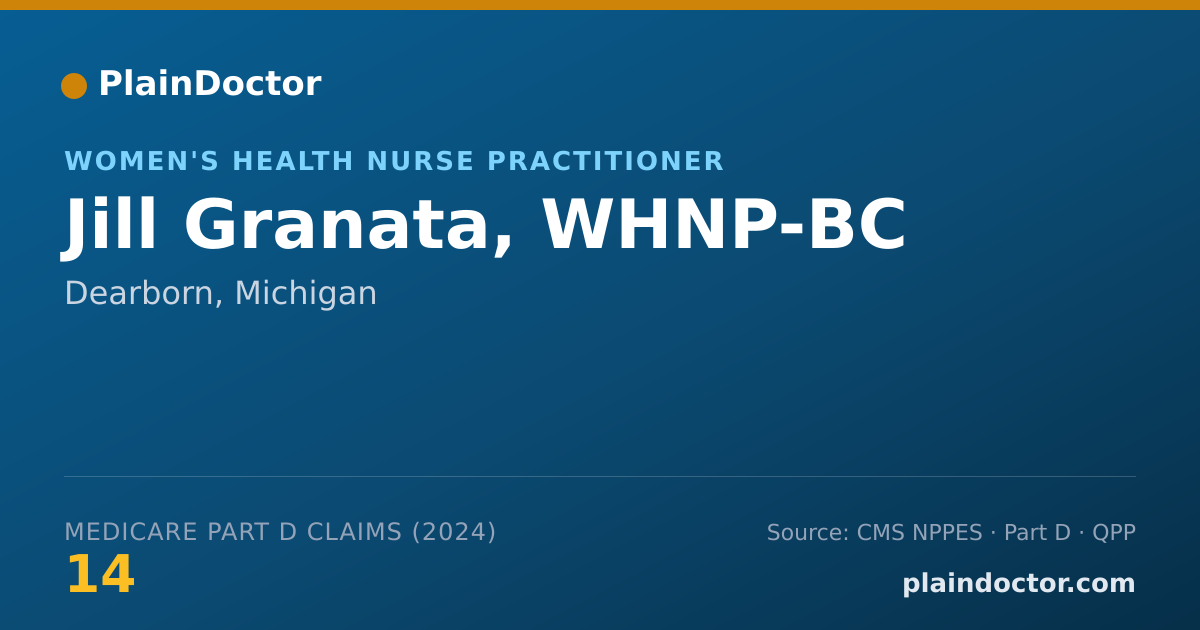 Shareable card for Jill Granata, WHNP-BC - Women's Health Nurse Practitioner, Dearborn, MI