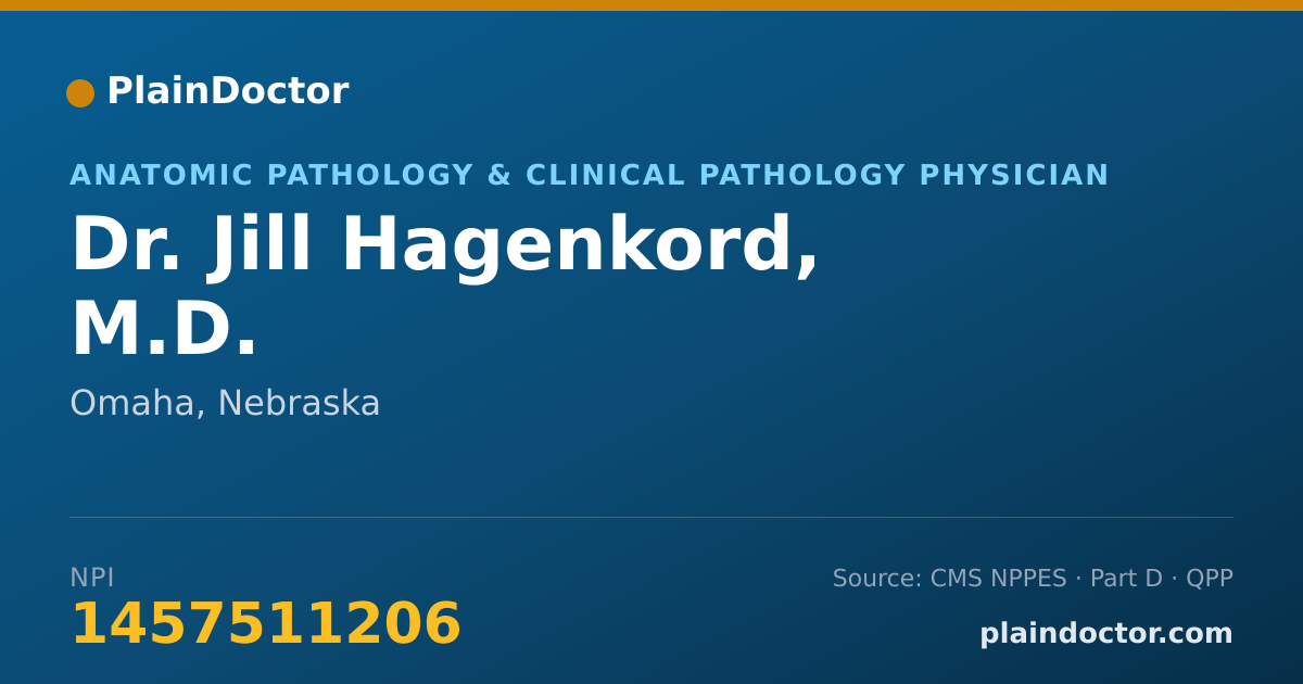 Shareable card for Jill Hagenkord, M.D. - Anatomic Pathology & Clinical Pathology Physician, Omaha, NE