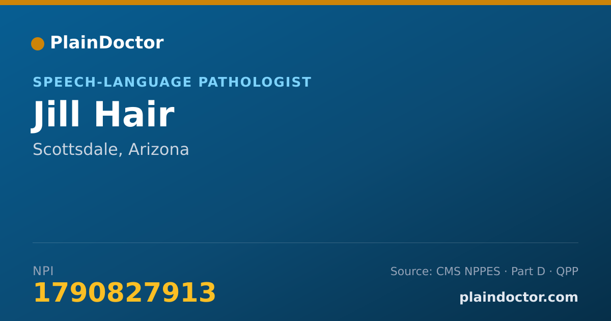 Shareable card for Jill Hair - Speech-Language Pathologist, Scottsdale, AZ