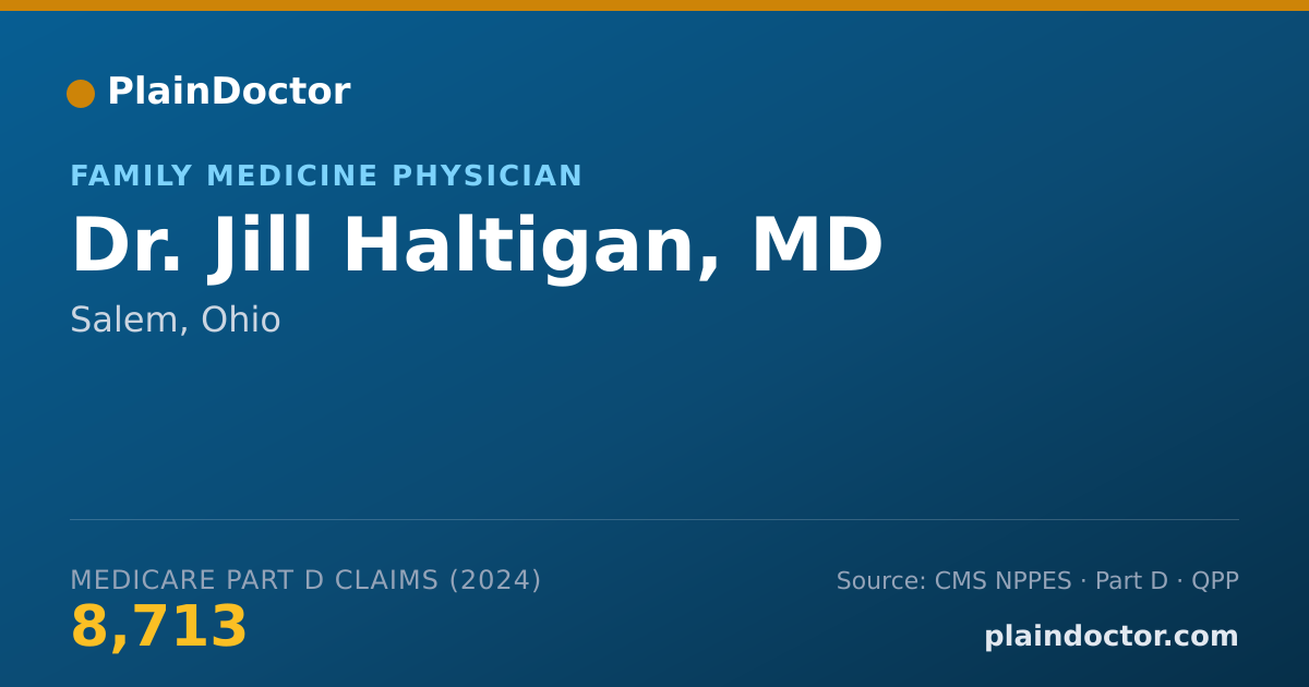 Shareable card for Jill Haltigan, MD - Family Medicine Physician, Salem, OH