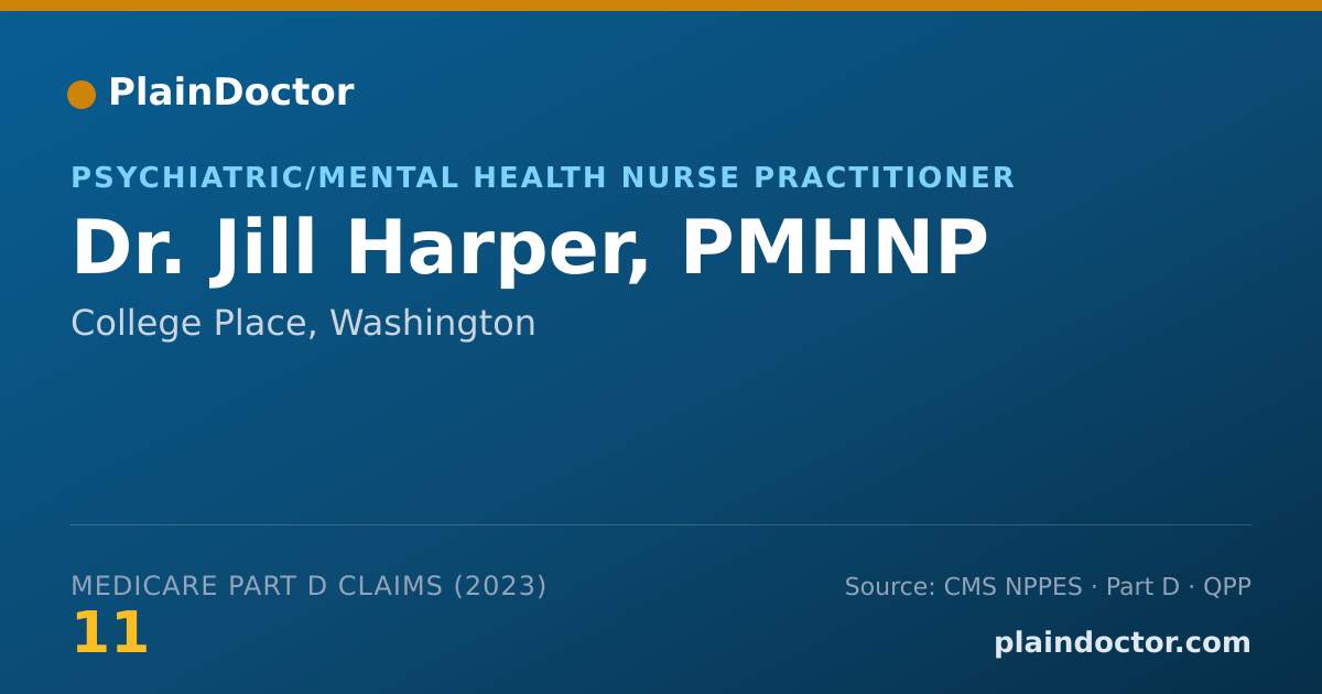 Shareable card for Jill Harper, PMHNP - Psychiatric/Mental Health Nurse Practitioner, College Place, WA