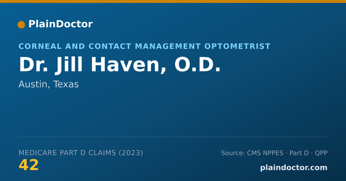 Shareable card for Jill Haven, O.D. - Corneal and Contact Management Optometrist, Austin, TX