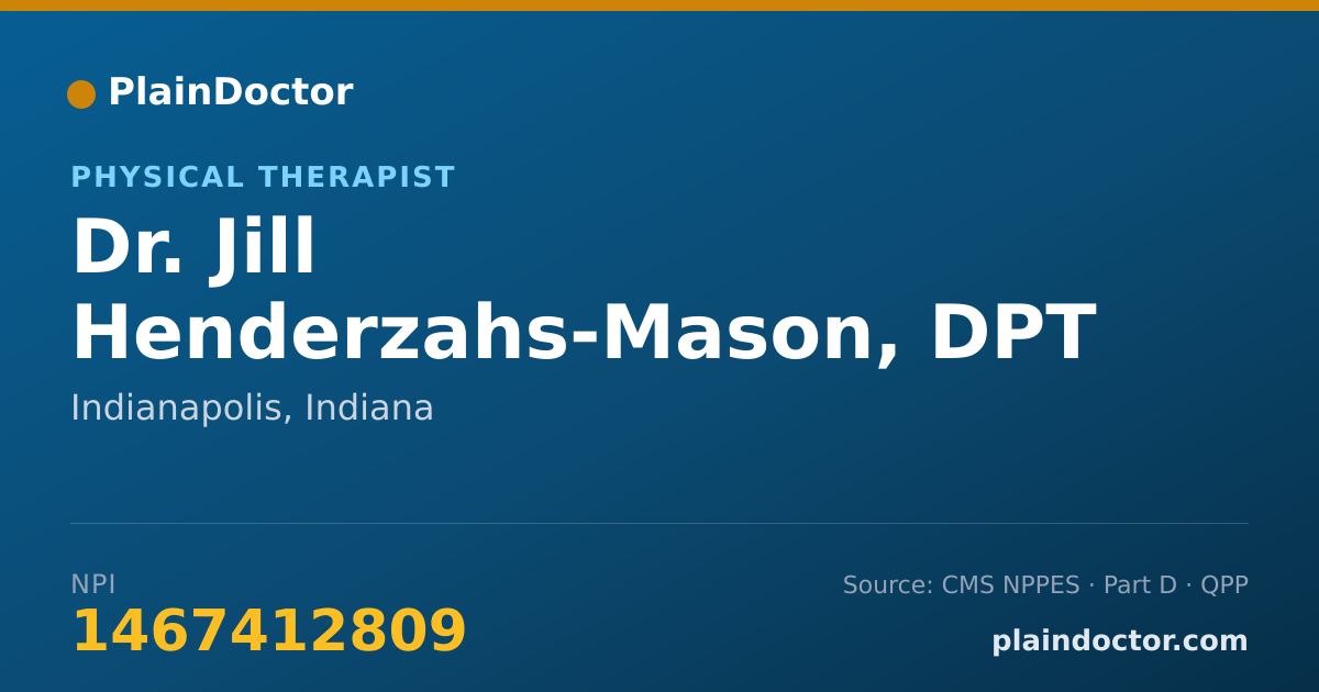 Shareable card for Jill Henderzahs-Mason, DPT - Physical Therapist, Indianapolis, IN