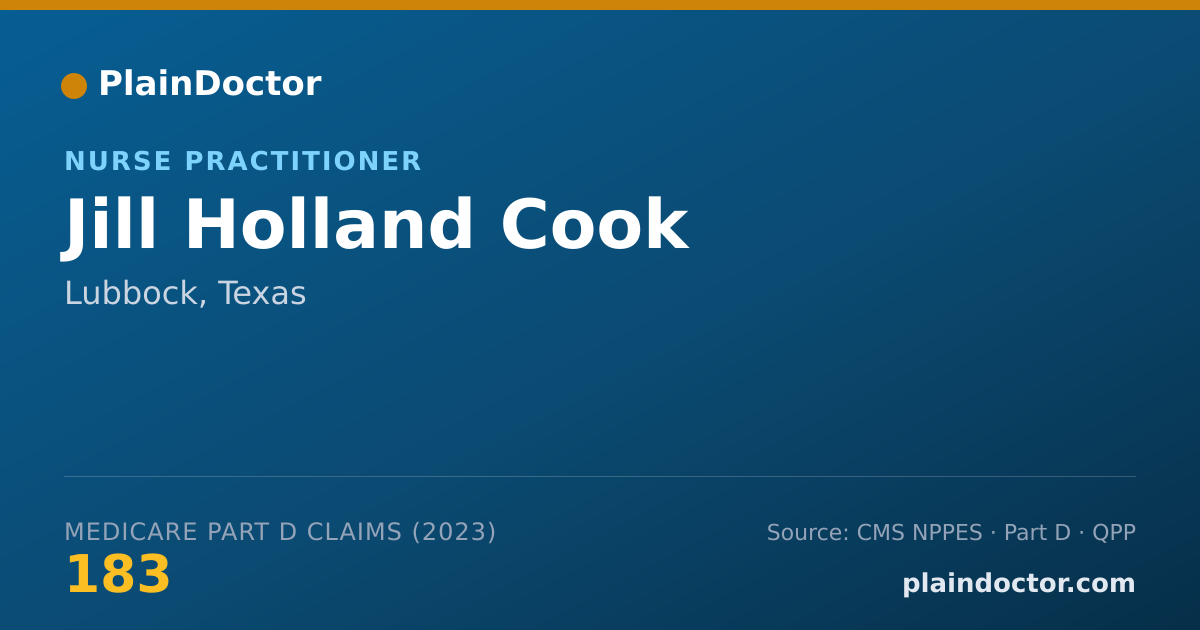 Shareable card for Jill Holland Cook - Nurse Practitioner, Lubbock, TX